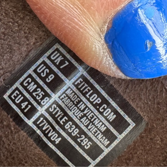 Fitflop Lottie Sandals Thong Flip Flop Bronze brown metallic slip on wedge 9 - Picture 3 of 12